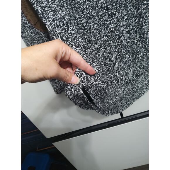 RD style Cozy knit  blk/white sweater lightweight leather elbow patch Womens  XL - Picture 5 of 6